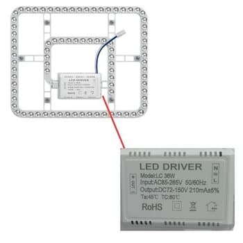 PLACA DE LED P/LUMINARIA VENTILADOR VENTISOL ASTRO RETRATIL *APENAS FITA LED3-CORES S/DRIVER* - PAINEL DE LED 36W VT ASTRO