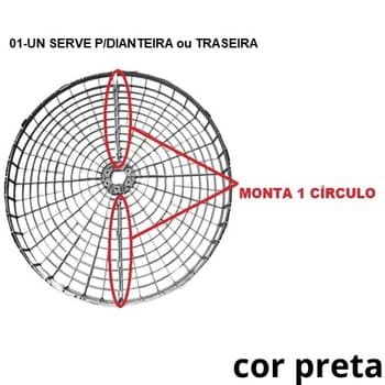 GRADE P/VENTILADOR 100CM VENTISOL DE 1-METRO PLÁSTICA PRETA - SERVE P/DIANTEIRA OU TRASEIRA (01-UN=01-CÍRCULO) *SEM EMBLEMA LOGOMARCA