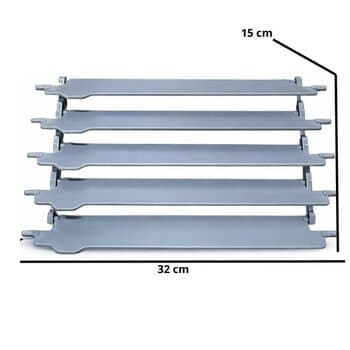 Aletas Horizontais Kit c/05-Un Montadas p/Climatizador Ventisol clin8lt clin16lt Cinza -*Conjunto c/Suportes Fixadores Laterais - Regula Saida de Ar