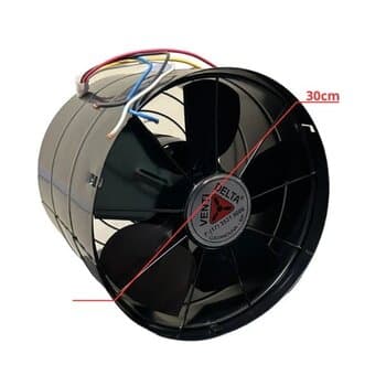 EXAUSTOR DE 30CM VENTI-DELTA BIV200W ALTA ROTAÇĂO-1720RPM ALTA VAZAO-02400M3H 1/4CV - SERVIÇO PESADO P/CHURRASQUEIRA CHAMINES COIFAS CABINE DE PINTURA