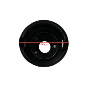 CANOPLA PLASTICA SUPERIOR PRETA P/VENTILADOR DE TETO VENTISOL INVERTER LEGACY ELLUZ VORTICE FLOW - D14,1CM E1,8CM