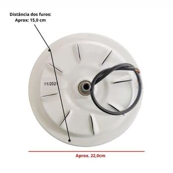 MOTOR P/VENTILADOR DE TETO INFINITY RIOPRELUSTRES 110VOLTS COR BRANCA - FURACAO P/3-PAS - USAR C/CAPACITOR 10,0UF*