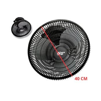VENTILADOR DE TETO LOREN SID ORBITAL 40CM TURBO 220V PRETO 3PÁS G/PLÁSTICA - ROTACAO 360-GRAUS - SEM LUMINARIA P/AREA GOURMET