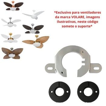 SUPORTE P/FIXAR VENTILADOR DE TETO VOLARE - METAL - COM KIT PEÇAS DE MONTAGEM