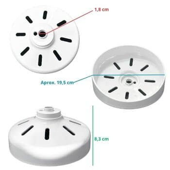 Carenagem Acabamento Superior Capa Plastica do Motor p/Ventilador TRON Máximo Branco - Cupula Inferior AT Máximo Branco - foto 1 de 3