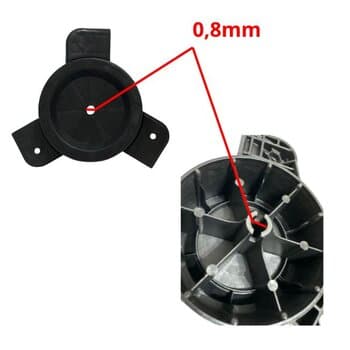 HÉLICE DE 60CM P/VENTILADOR VENTISOL 60 3PÁS E08MM PRETA MX G3 - PRD C/CUBO CENTRAL C/T.TRASEIRA - FIXAR C/PARAFUSO NA LATERAL DO EIXO