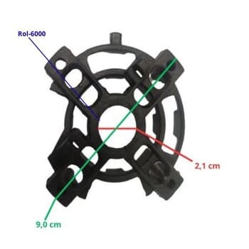 TAMPA CAMPANA DO MOTOR VENTILADOR LOREN SID 30/40/50CM DIANTEIRA TRASEIRA DIAM.09,0CM - TURBO ORBITAL PRETA - C/ANEL DE REDUCAO P/ROL-0000