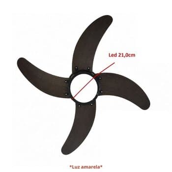 VENTILADOR DE TETO VENTMAR SUPER CLN 110V10,0UF 130W PRETO 4PAS MDF FACAO TABACO LUM.PLAFON LED22CM 18W3000K CHAVE ROTATIVA R1L - CONSUMO A