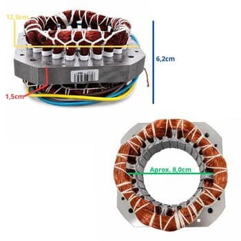 ESTATOR BOBINADO P/MOTOR VENTILADOR SOLASTER GOAR 60CM BIV07,5UF ACAPULCO STD - 00-BOB D/E 00,0CM - USAR C/CAP-07,5UF