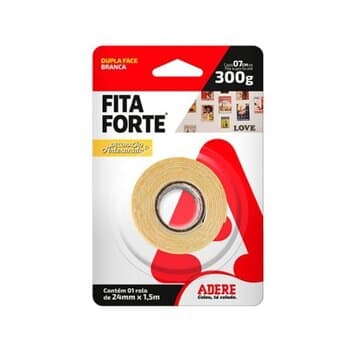 FITA DUPLA FACE ESPUMA BRANCA 24X1,5M BLISTER ADERE