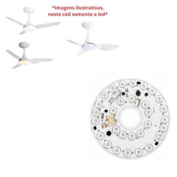 PLACA DE LED P/LUMINÁRIA VENTILADOR ALISEU ALISCLEAN ECO MESTRE SMART ECO BIV15W 30LEDS 3-TONALIDADS -*APENAS FITA DE LED3-CORES S/DRIVER* - foto 1 de 3