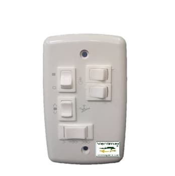 CHAVE P/VENTILADOR DE TETO R3LUZ 3VEL C/CAP.08,0UF 3,0+5,0MF C/REVERSĂO + 3-TECLAS LUZ - P/VENTI-DELTA NEW LIGHT AIR DESIGN LATINA 110VOLTS