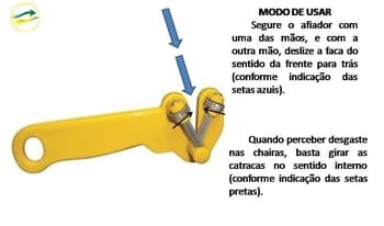 AFIADOR AMOLADOR MANUAL DOMÉSTICO SUPRAKORTE AMARELO - AFIADOR AMOLADOR SUPRA KORTE - VENTMAR