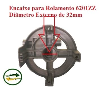 TAMPA CAMPANA DO MOTOR VENTILADOR VENTISOL 50/60CM TRASEIRA DIAM.12,6CM - C/CAIXA DE ENGRENAGEM MOD.G2 C/ENCAIXE-12,0MM P/ROL-6201