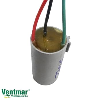 CAPACITOR 007,0UF 3FIOS 2,5+4,5MF RD 250VAC - P/VENTILADOR DE TETO ALISEU 110V / P/VENTILADOR TERRAL - GEO - SLIM - NANO INSPIRE 110V