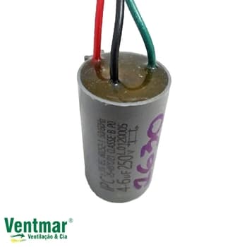CAPACITOR 010,0UF 3FIOS 4+6MF 250VAC P/VENTILADOR DE TETO LOREN SID 110V 3VEL / VENTILADOR VENTI-DELTA, ARGE, RIOPRELUSTRES 110VOLTS - foto 1 de 3