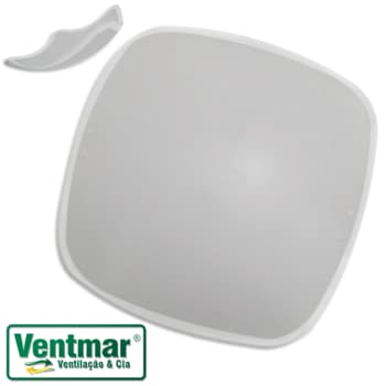 Globo Cúpula Vidro da Luminária Plafon Agata Smart Chile - Vidro 315mm-31,5CM Quadrado com Borda Arredondada Cristal