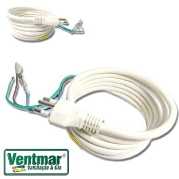 CABO CHICOTE RABICHO CORDĂO ELÉTRICO 2,00MT 3 PINOS MACHO 06A COR BRANCA P/AR CONDICIONADO AGRATTO VENTISOL PORTÁTIL
