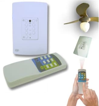 CONTROLE REMOTO P/VENTILADOR DE TETO - USAR C/CAP.02FIOS - KIT PW INFRA UNIVERSAL C/COMANDO RECEPTOR DE PAREDE BIV - *SERVE P/VÁRIOS MODELOS ATÉ 200W