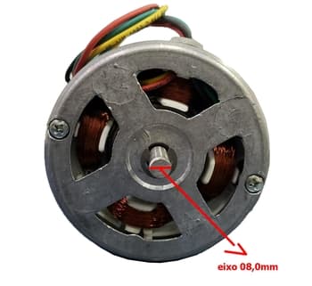 MOTOR P/CHURRASQUEIRA GIRATORIA GIRAGRILL BIV 1/30CV EIXO 8,0MM C/ROSCA SEM FIM/SEM VENTOINHA/SEM CANECO/SEM CAPA PLASTICA - SERVE PARA GIROKIT