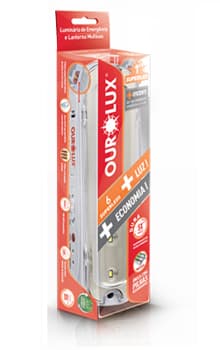 Luminária de Emergęncia Bivolt C/6 Superleds 1w Bivolt Branco Ourolux