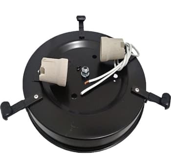 LUMINARIA PLAFON MC2 P/VENTILADOR VOLARE PREMIUM/ VENTAX/ VENTI-DELTA MAGNES/ VENTISOL SUNNY - VIDRO FOSCO 300MM BASE/SUPORTE METAL PRETO - foto 1 de 2