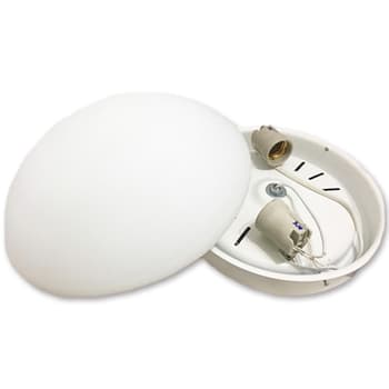 LUMINÁRIA PLAFON P/VENTILADOR DE TETO VOLARE DUNAMIS FLY PÉTALO PALMAE VR42/1156 PROF.08CM - VD LONDRES FOSCO ARREDONDADO C/BASE METAL BRANCA - ENC.225MM/22,5CM C/2-SOQ.E27