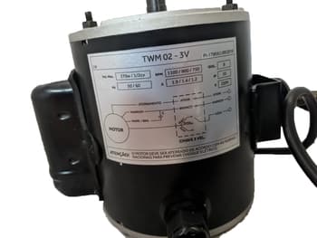 MOTOR P/VENTILADOR VENTISOL PAREDE FIXO DE 1-METRO 100CM 220V08,0UF450VAC 370W 1/2CV 3VEL - NEW MOTOR TWM 02 - *SEM CHAVE