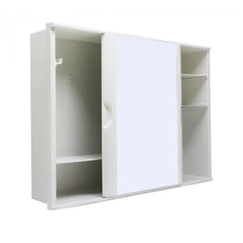 ARMÁRIO P/BANHEIRO COM ESPELHO 28,5X41CM E PORTA DE CORRER - EMBUTIR OU SOBREPOR - MODELO A21 BRANCO PLÁSTICO - ASTRA