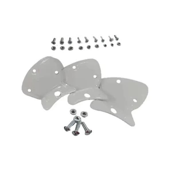GARRA SUPORTE DAS PÁS HÉLICE 3-FUROS 03UN-KIT COR BRANCA P/VENTILADOR DE TETO ARGE ECONOMIC GENIUS VENTUS A-13 - C/3-GARRAS + PARAFUSOS+PORCAS