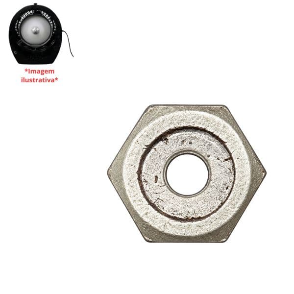 PORCA ROSCA DIREITA 6,0MM P/FIXAR O DISCO NO MOTOR CLIMATIZADOR JOAPE BOB - SEXTAVADA 1/2M6 - PORCA DO EIXO LADO DISCO