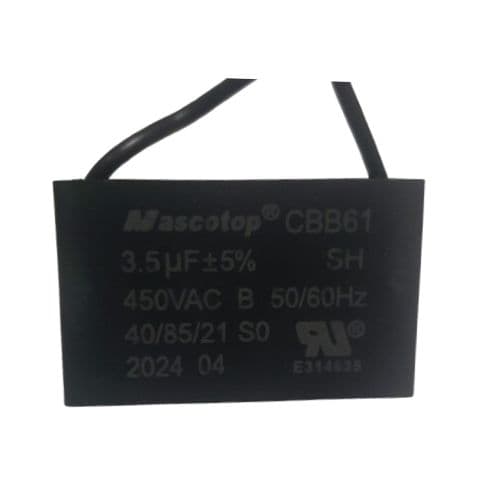 CAPACITOR 003,5UF 2FIOS QD 450VAC - P/VENTILADOR VENTISOL 60CM BIV - LATINA 220V - EXAUSTOR DELTA LINHA PESADA - foto 1 de 1