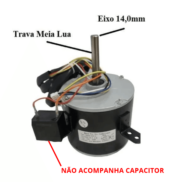 MOTOR P/CLIMATIZADOR BEM ESTAR BE9000 110V25,0UF 200W YDK200-4G20-4 1170RPM E14MM PML LADO/HÉL G/AH ANTI HORARIO - SERVE P/MWM M9000 - foto 1 de 2