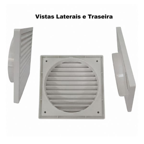 GRADE VENEZIANA 15X15CM 150MM 6-POLEGADAS FIXA P/VENTILAÇÃO DE SUPERFÍCIE - GRELHA PL EXTERNA ALETA PEQUENA P/SAÍDA DE AR - VTN6 MULTIVAC
