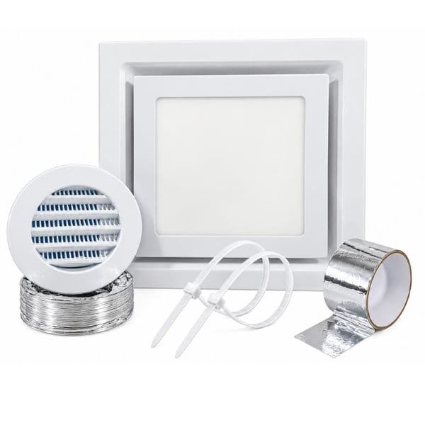 EXAUSTOR DE 10CM P/BANHEIRO RENOVADOR DE AR P/ATÉ 13M2 - KIT 110V-40W VAZAO-00210M3/H - ITC TURBO 250 COM LED EMBUTIDO - foto 1 de 3