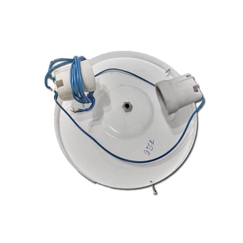PLAFONIER P/GLOBO DE VIDRO VENTILADOR RIOPRELUSTRES ITAPARICA - C/2-SOQUETES - SUPORTE METAL BRANCO - ENCAIXE 20CM - C/NIPEL DE FIXAÇÃO - foto 1 de 3