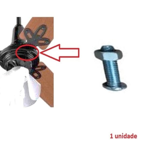PARAFUSO C/PORCA P/FIXAR GARRA X MOTOR VENTILADOR DE TETO ARGE LOREN SID - 01UN-KIT c/1-PARAF+01-PORCA 5/16" 7,94MM - MOTOR DE 1-FURO P/FIXAR GARRA - foto 1 de 2