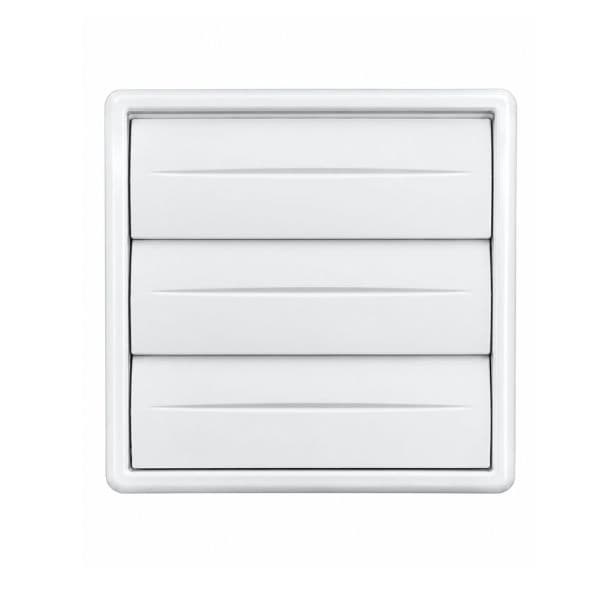 GRADE VENEZIANA 10X10CM 04,0" GRELHA PVC 100MM QD C/ALETAS AUTOFECHANTE BRANCA P/VENTILAÇĂO DE SUPERFÍCIE S/TELA - foto 1 de 4