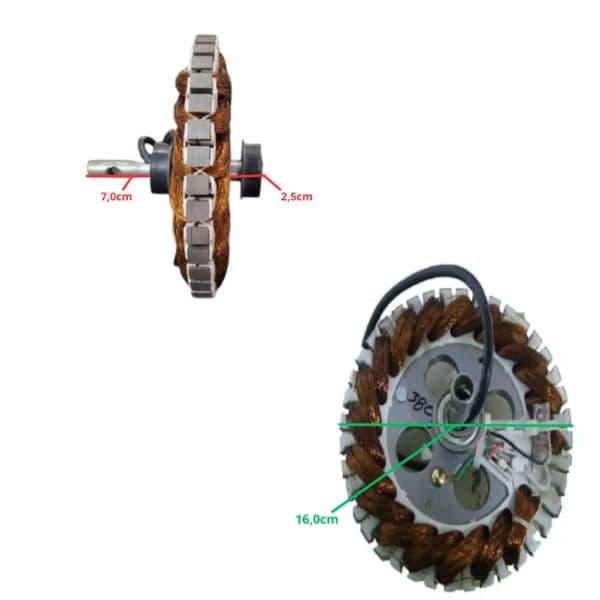 ESTATOR BOBINADO MOTOR VENTILADOR TETO VOLARE VENTAX / VENTAX 10 110VOLTS 120W COM ROLAMENTOS 6201 - USAR C/CAP.10,5UF* - foto 1 de 2