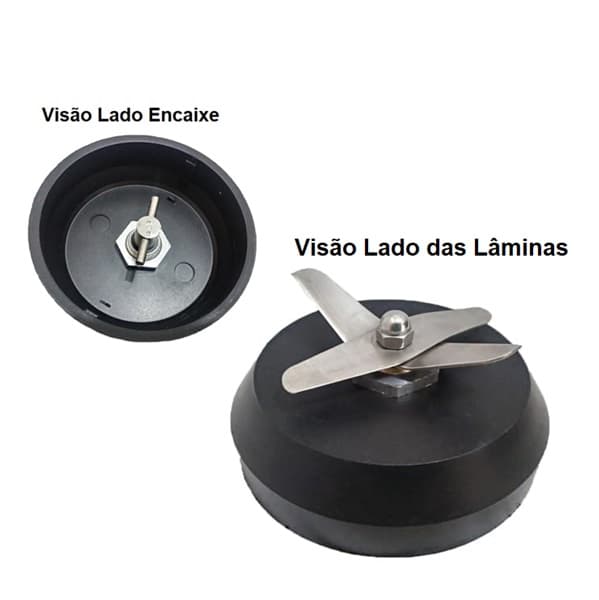 BASE DO COPO LIQUIDIFICADOR VITALEX 02,0LT AR-ALTA ROTAÇÃO LI-02 - Triturador 2a Geração c/Mancal, Eixo e Lâminas