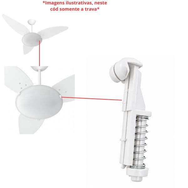 GARRA TRAVA PLÁSTICA EMI MÓVEL C/MOLA BRANCA 01UN-*VENDIDA P/UNIDADE- P/LUMINÁRIA VENTILADOR VENTI-DELTA MAGNES VENTISOL SUNNY