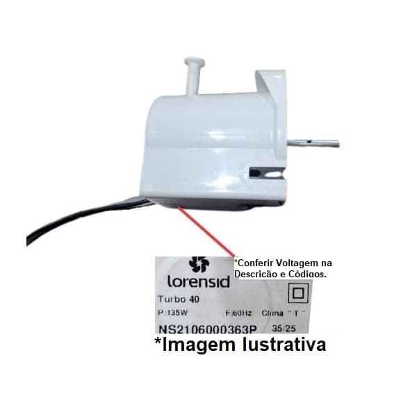 MOTOR P/VENTILADOR LOREN SID OSCILANTE 30/40CM 220V02,0UF TUFAO TURBO WIND GEMINI PAREDE/TETO M2 COR BRANCA E10,0MM - foto 1 de 3