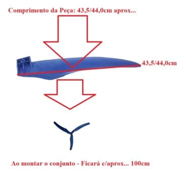 PÁ ORELHA DA HÉLICE P/VENTILADOR DE 100CM AVIMEC DE 1-METRO CLIMAX BIG DUTCHMAN DE AVIÁRIO - *VENDIDA P/UNIDADE