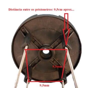 BASE SUPERIOR DO CORPO DO MOTOR ESPREMEDOR VITALEX EXTRATOR GRANDE SUPER INOX IPL - P/ROL 6201 - DIAM.EXT.17,5CM DIST.DOS PRISIONEIROS 9,5CM*