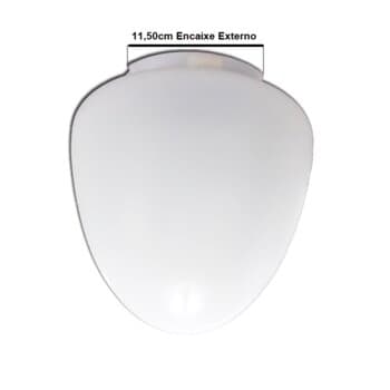 GLOBO CÚPULA PLÁSTICA P/ LUMINÁRIA VENTILADOR ALISEU INSPIRE SPECIAL - PĘRA ESPECIAL - ENCAIXE EXT./GOLA 11,5CM/115MM