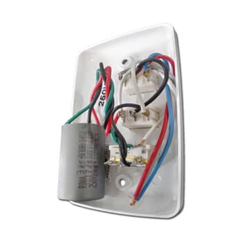 CHAVE P/VENTILADOR DE TETO 3-VEL CAP-10,0UF 3,0+7,0UF 1-TECLA LUZ - ARGE LOREN SID VENTI-DELTA LUNIK EFYX RIOPRELUSTRES ETC...