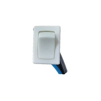 TECLA LIGA DESLIGA LUZ/LÂMPADA P/CHAVE DE VENTILADOR DE TETO - COR BRANCA - C/FIOS JÁ ESTANHADOS - VENDIDA P/UNIDADE