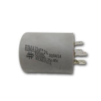 CAPACITOR 015,0UF RD 400VAC - P/PORTĂO ELETRÔNICO / CAPACITOR PARA MOTOR ELÉTRICO - MOTOR DE PORTĂO DE ELEVAÇĂO - foto 1 de 2