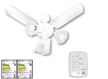VENTILADOR DE TETO VENTI-DELTA NEW BETA 110V 130W BRANCO 3PÁS MDF BRANCAS - LUM P/3LAMP 3-TULIPAS FLOR - CHAVE 3VELOCIDADES - foto 1 de 4