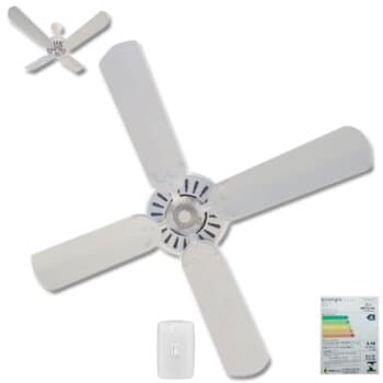 Ventilador de Teto Ventmar Comercial Super Ciclone 110V135W10,0Uf Apolo Iv Branco 4Pás AL-Branca Chave Reversăo - P/área Gourmet S/luminária -Consum-A